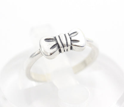 925 sterling silver cute bow  little finger ring - stacked ring,Knuckle ring,