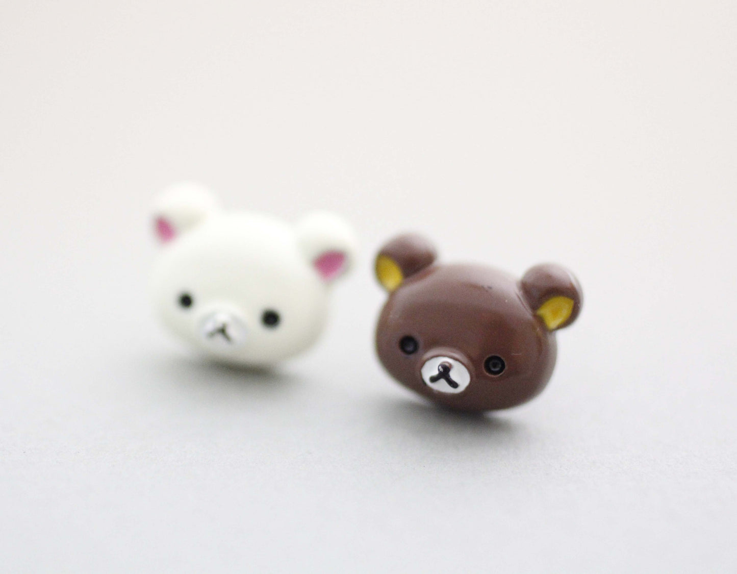 Cute Rilakkuma and Korilakkuma  Unbalance earrings, Cute Character Earrings ,Bear earrings