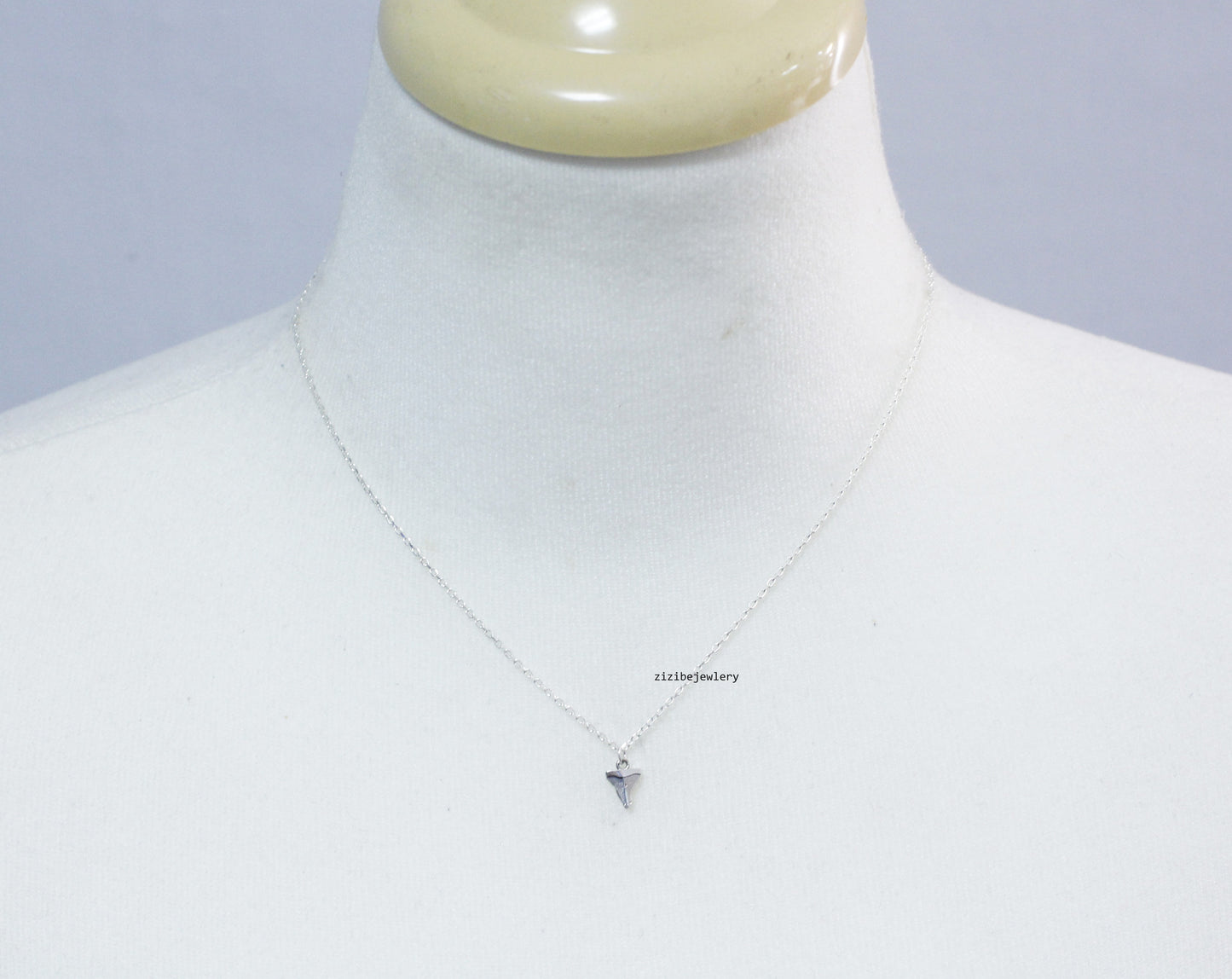 925 Sterling Silver Shark Tooth Necklace , N0780S