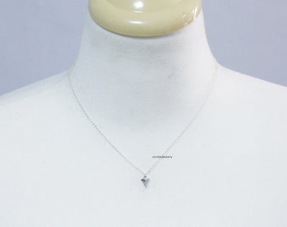 925 Sterling Silver Shark Tooth Necklace , N0780S