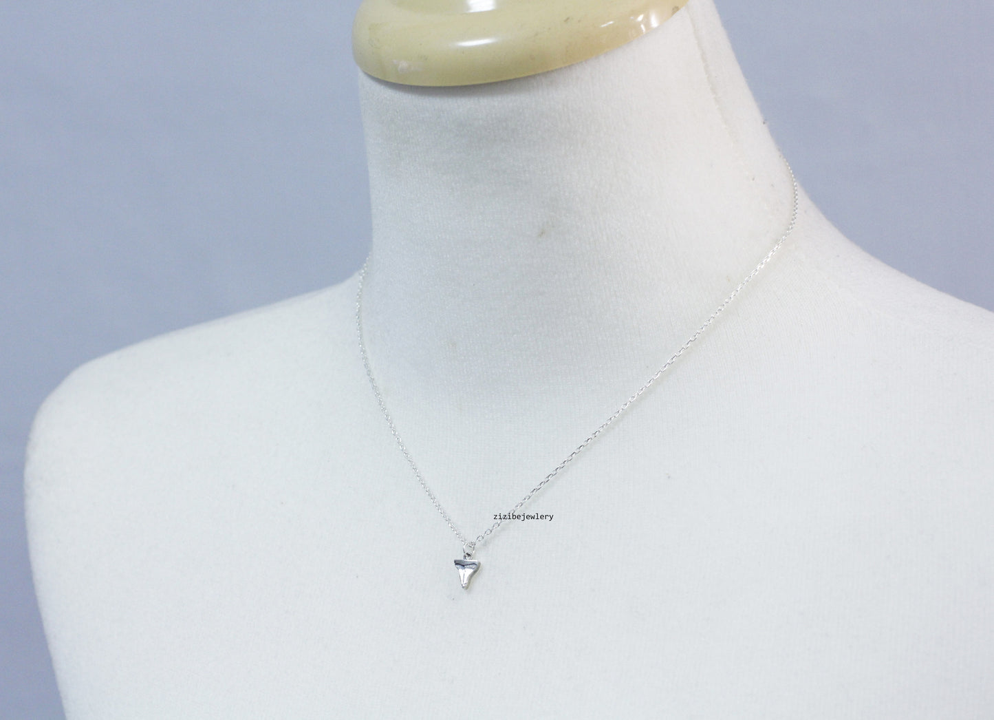 925 Sterling Silver Shark Tooth Necklace , N0780S