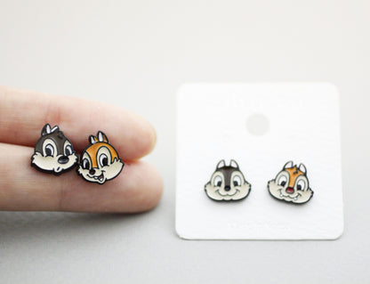 Disney-licensed  Cute Chip 'N' Dale earrings. chip and dale earrings, Squirrel Earrings, Cartoon Earrings