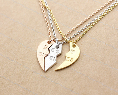 BEST BITCHES Heart Necklace set of 3.