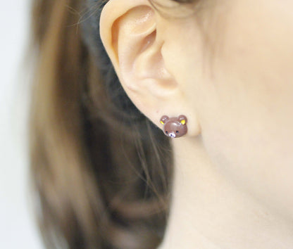 Cute Rilakkuma and Korilakkuma  Unbalance earrings, Cute Character Earrings ,Bear earrings