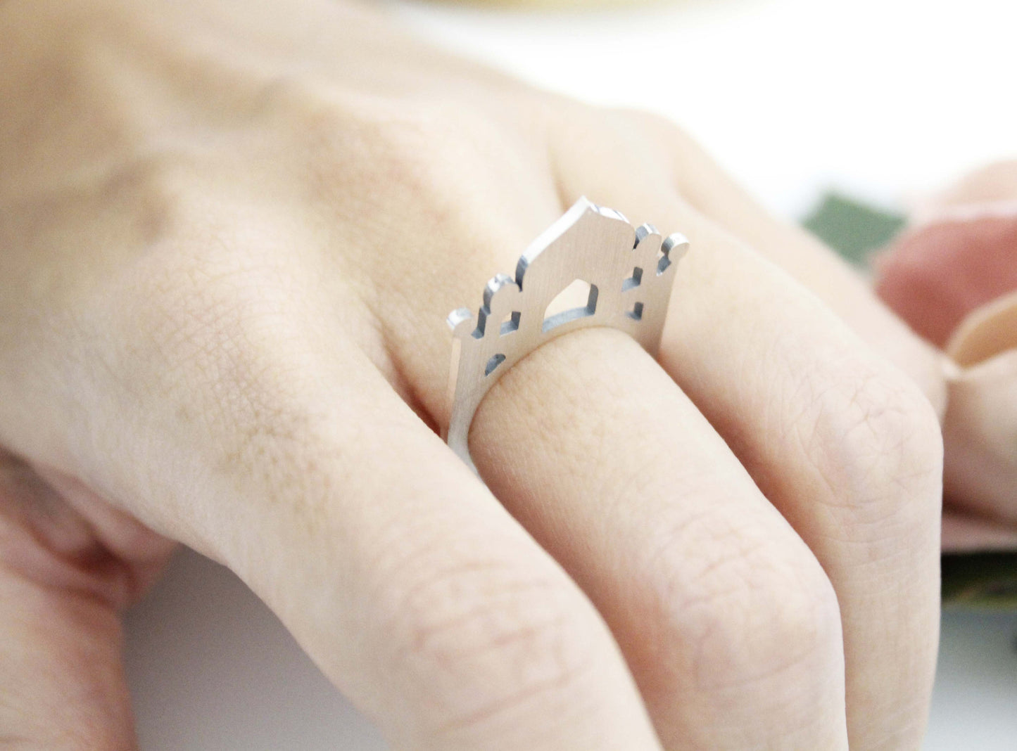 925 Sterling Silver Palace statement ring, Fairytale Castle Ring ,Handcut Ring, R1133S