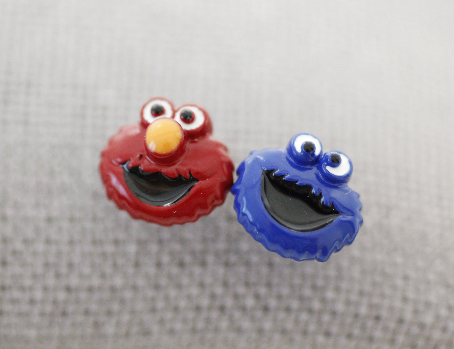 Sesame Street Stud Earrings , Cookie Monster And Elmo Earrings, The Muppet Show Cartoon Earrings