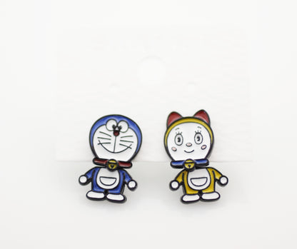 Cute Doraemon and dorami two ways Ear jacket, Doraemon two way earrings, Cartoon Earrings