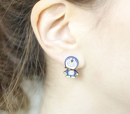 Cute Doraemon and dorami two ways Ear jacket, Doraemon two way earrings, Cartoon Earrings