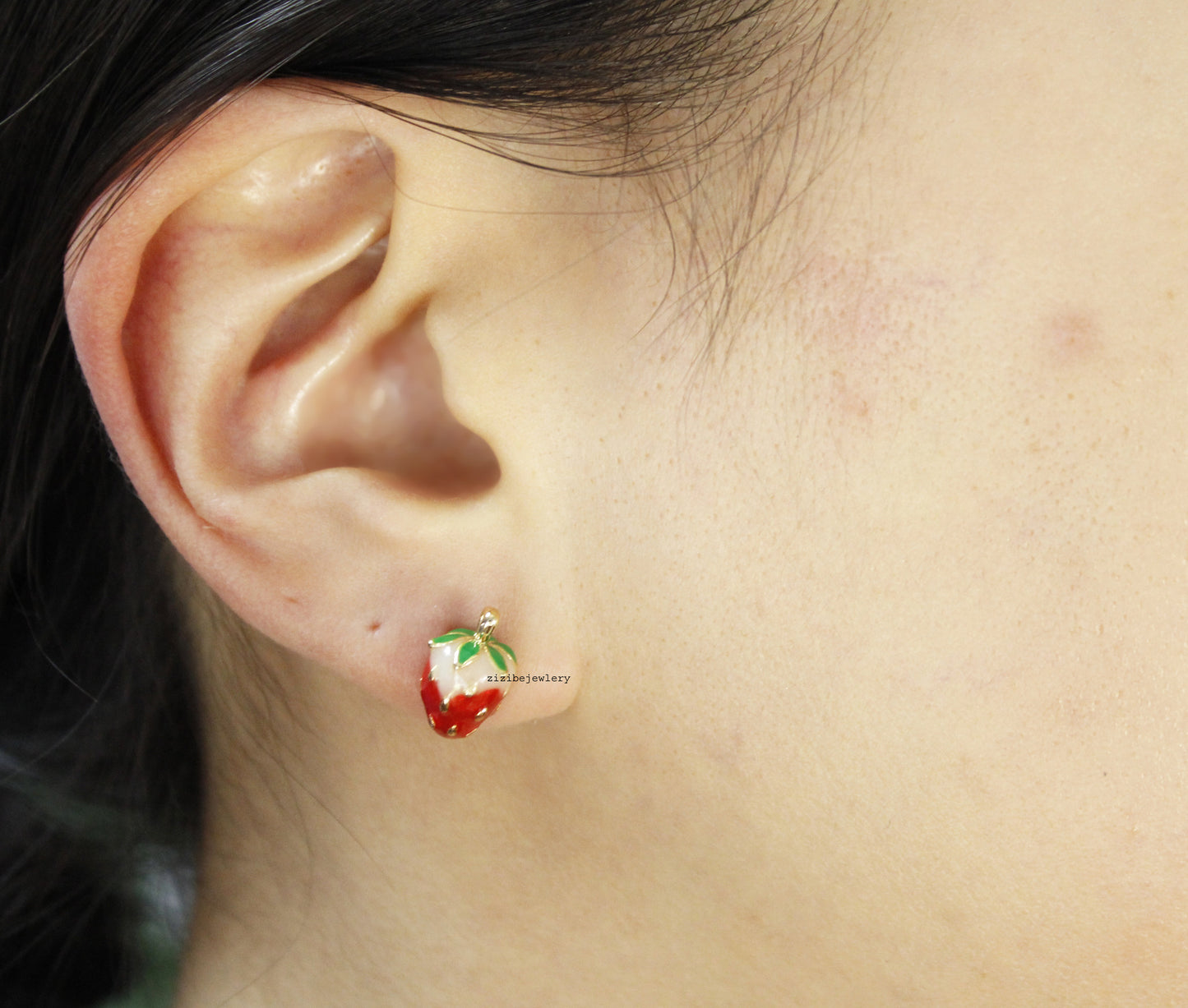 Cute Strawberry earrings  fruit earrings, fruit jewelry