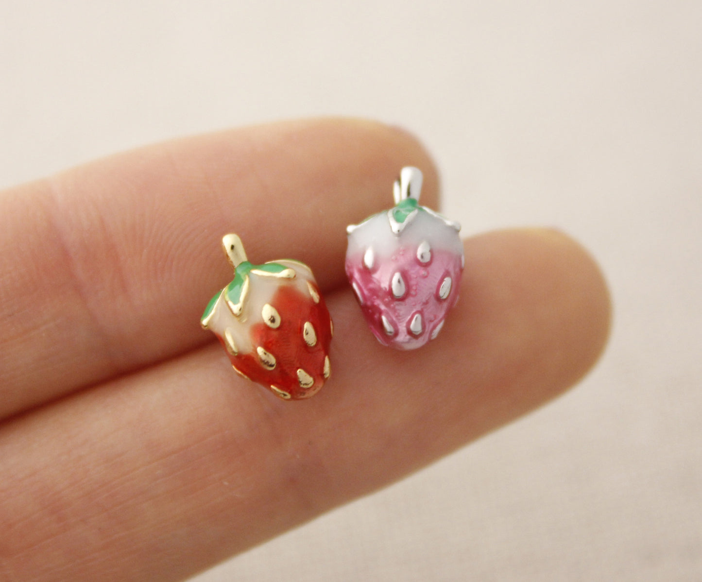 Cute Strawberry earrings  fruit earrings, fruit jewelry