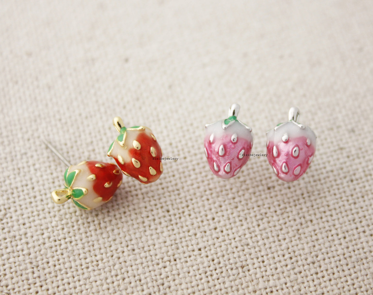 Cute Strawberry earrings  fruit earrings, fruit jewelry