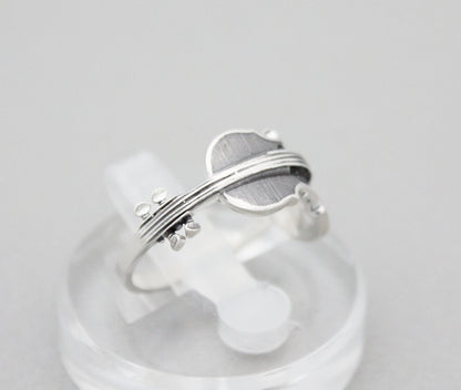925 Sterling Silver Sideways Violin Ring