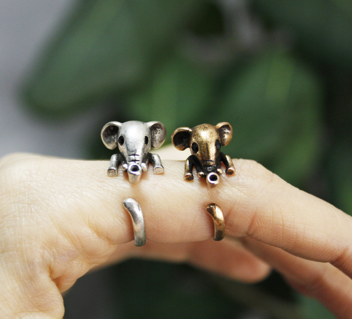 Cute Baby Elephant Adjustable Wrap Ring ,statement ring , knuckle ring