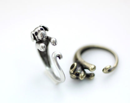 Cute Puppy dog Wrap Ring in 2 colors