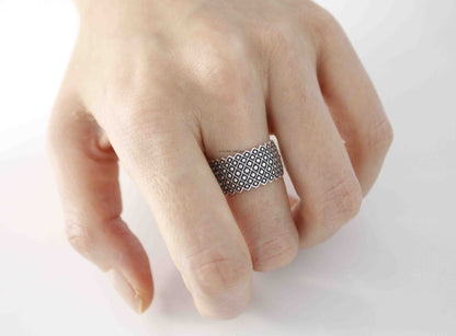 925 sterling silver Thick Artisan Lace Ring, R0526S