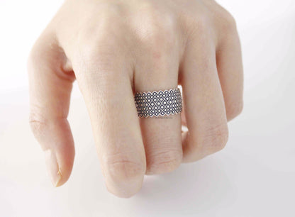 925 sterling silver Thick Artisan Lace Ring, R0526S