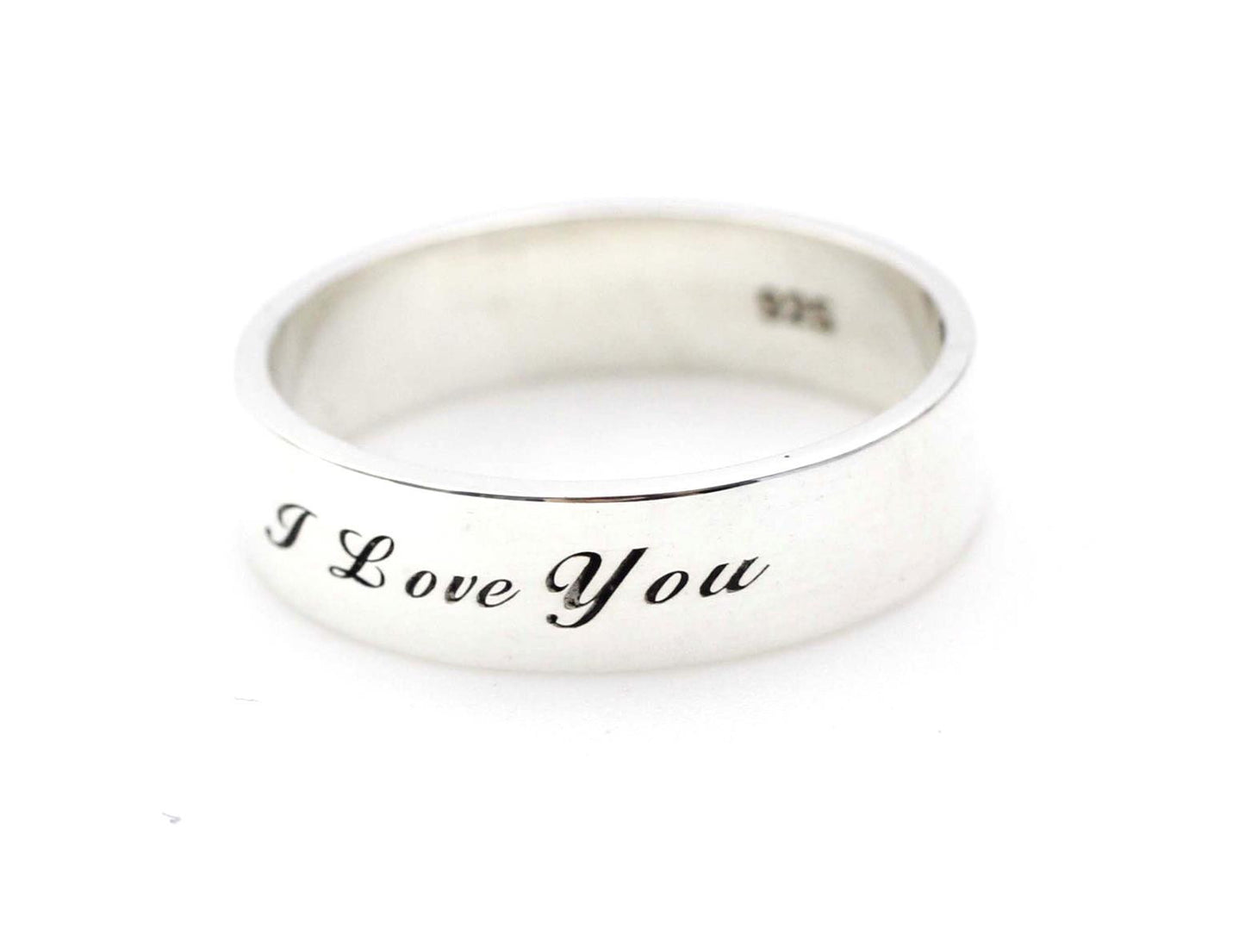 925 sterling silver Personalized writing engraved ring in sterling silver (up to 9 characters)