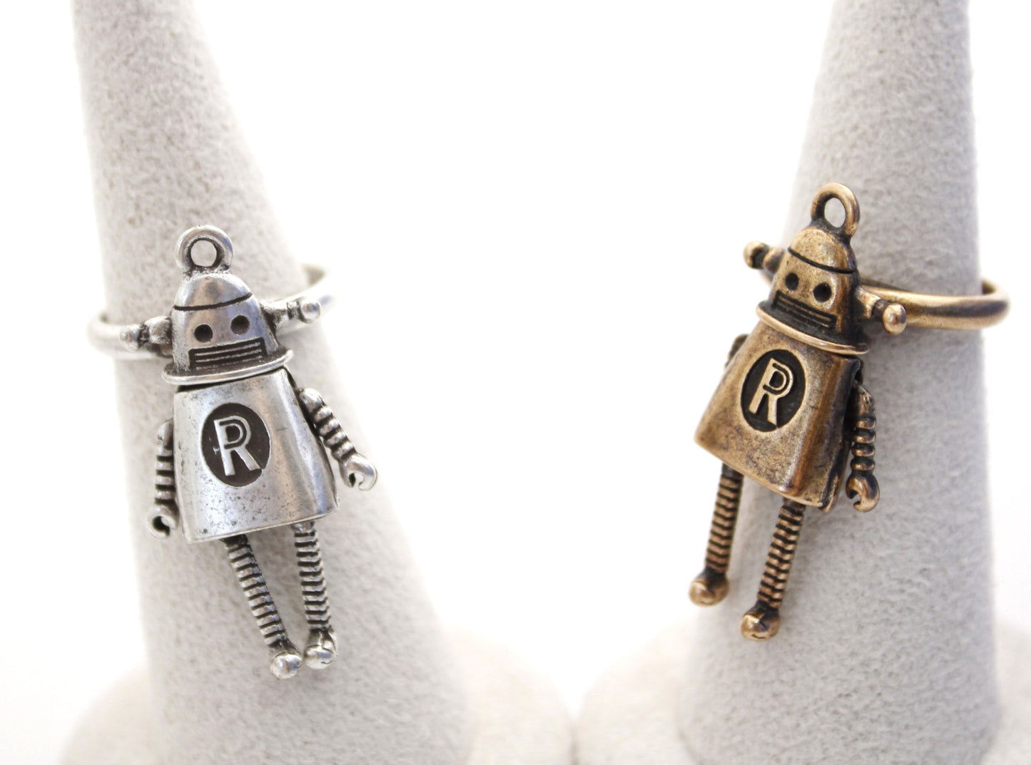 cute and unique Robot statement Ring in 2 colors, R0276S