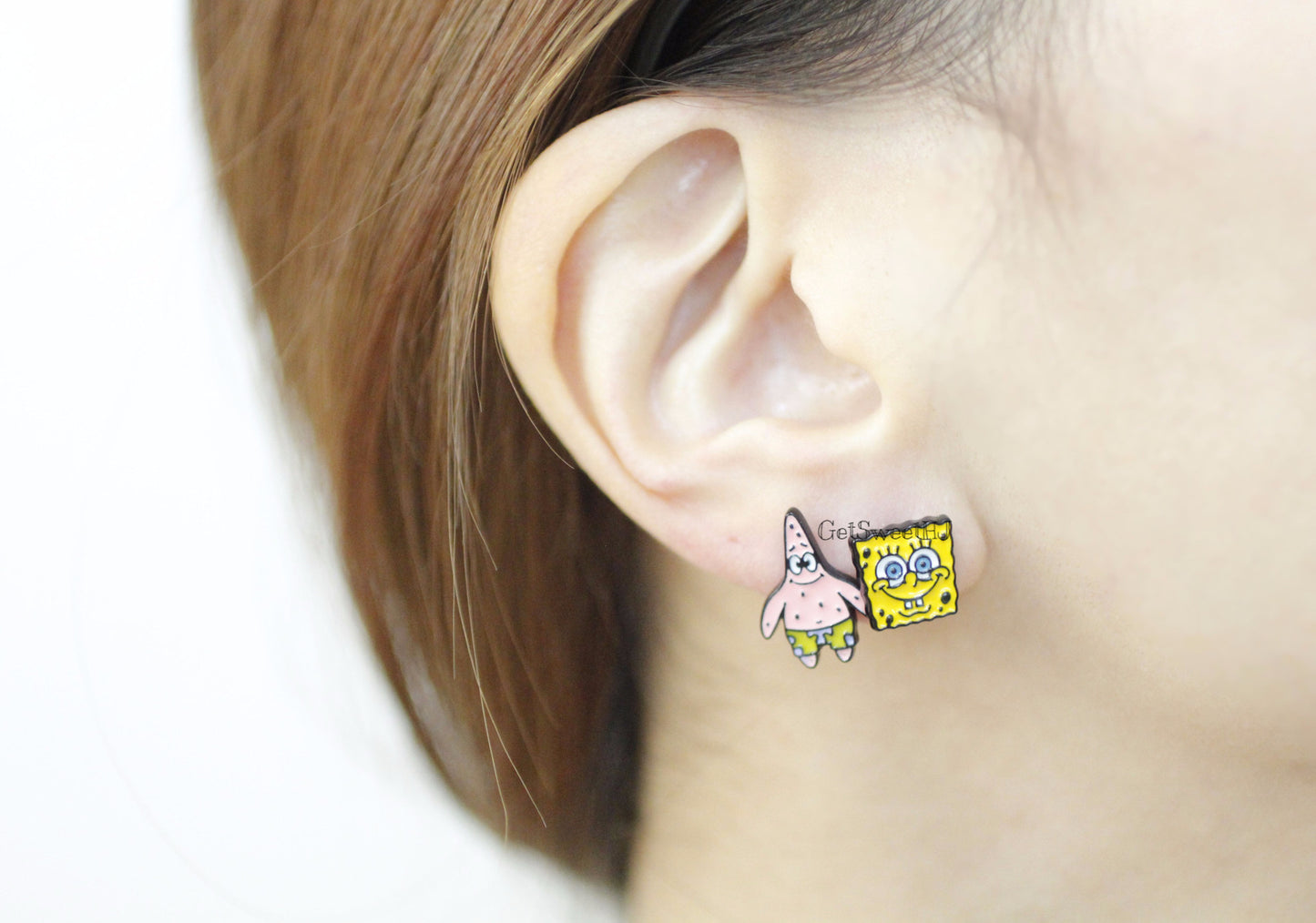 Spongebob Squarepants and Patrick Star Cartoon Earrings /Anpanman and Baikinman Earrings