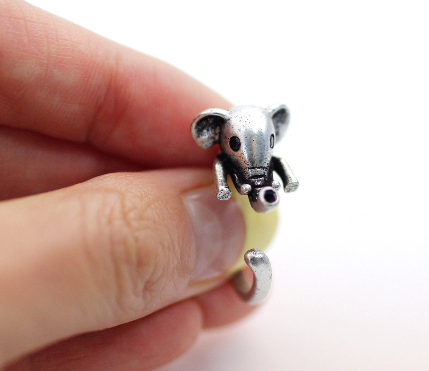 Cute Baby Elephant Adjustable Wrap Ring ,statement ring , knuckle ring