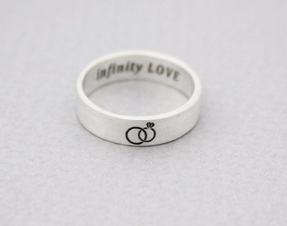 925 sterling silver Infinity ring ,Engraved Couples Ring,Engagement ring, Custom Personalized Initial Ring (up to 9 characters),R0952S