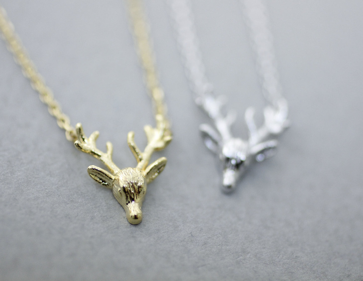 Antler, Elk Deer ,Deer head, Stag ,Reindeer Pendant Necklace in 2 colors