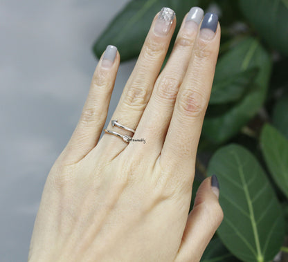 925 Sterling silver Piercing Arrow Adjustable Ring, R0298S