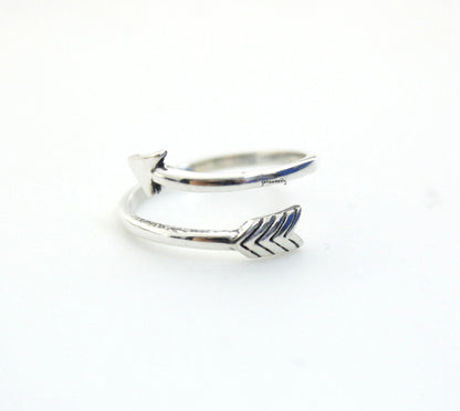 925 Sterling silver Piercing Arrow Adjustable Ring, R0298S