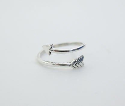 925 Sterling silver Piercing Arrow Adjustable Ring, R0298S