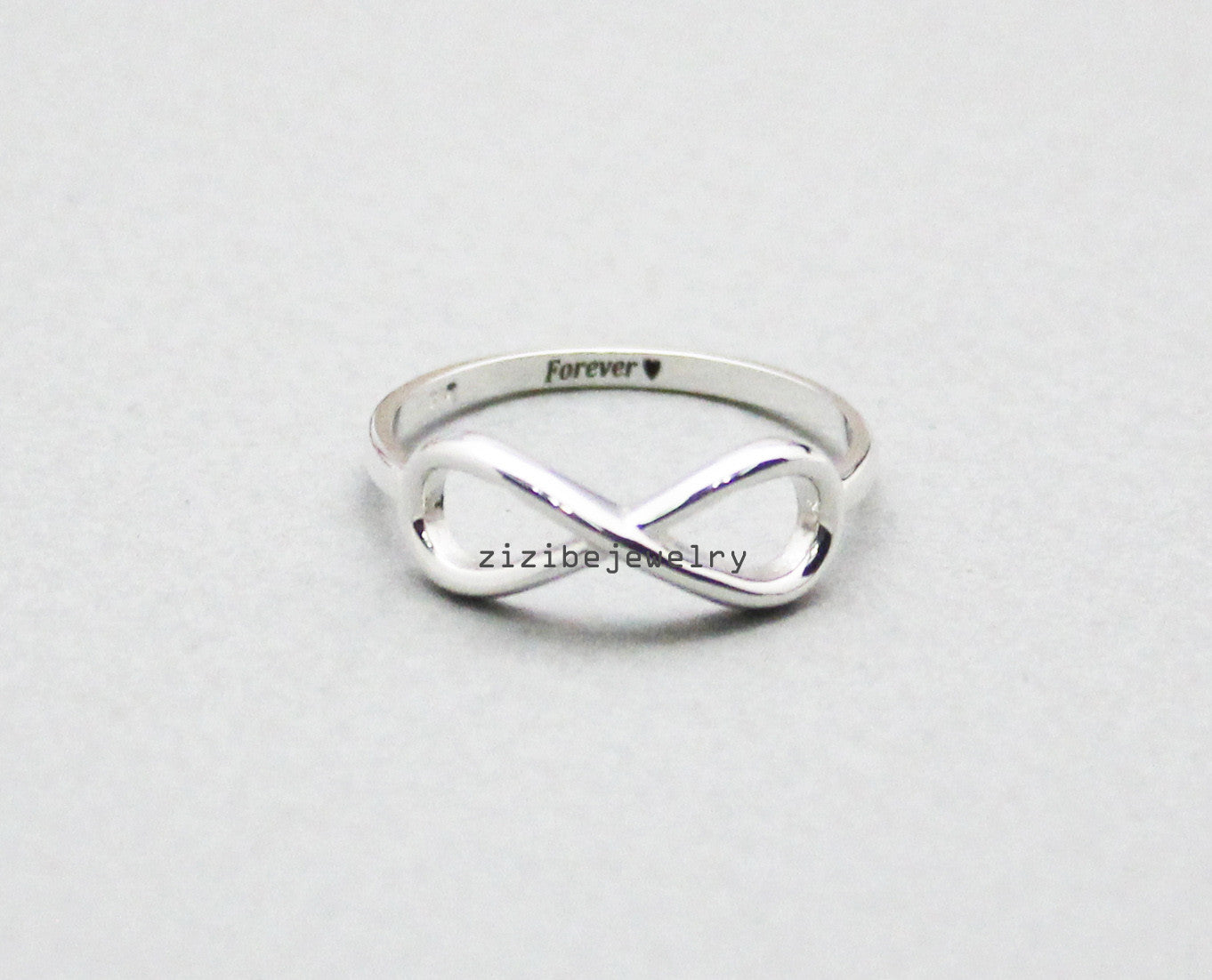 925 Sterling Silver Personalized Infinity Ring, R0830S