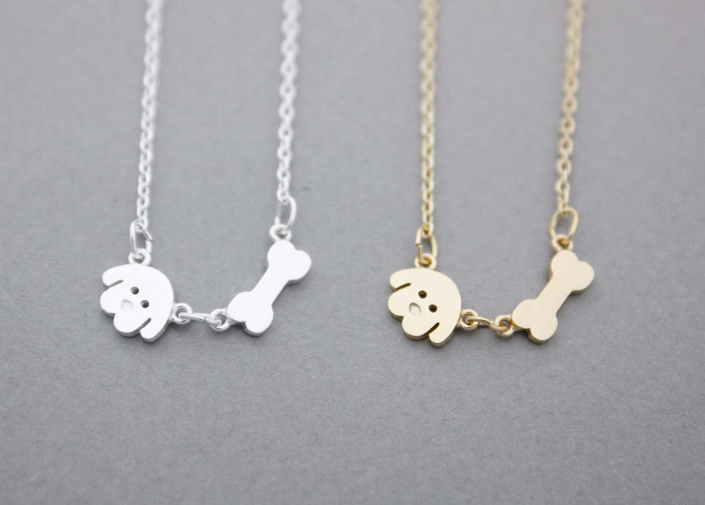 Puppy and Bone charm Necklace in 2 colors, N0973G