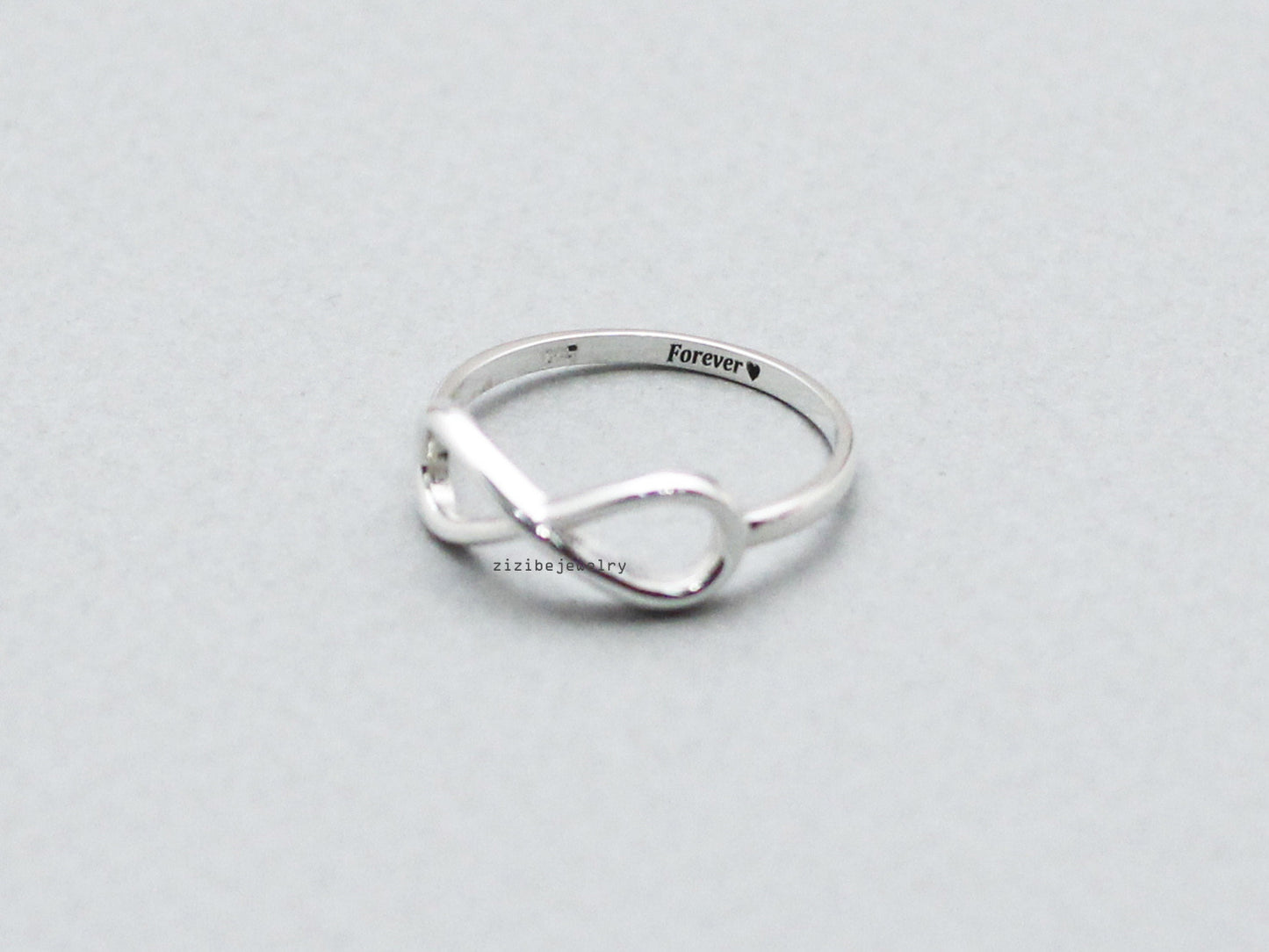 925 Sterling Silver Personalized Infinity Ring, R0830S