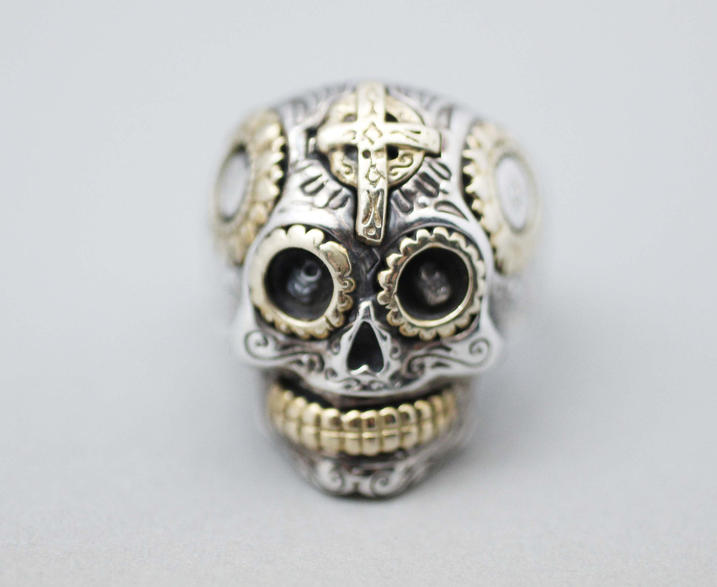 925 sterling silver Steampunk skull ring Statement Skull ring, Mens Biker Ring ,Mens Skull Ring, R1040S