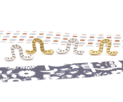 cute and unique Worm post earrings( gold /silver)