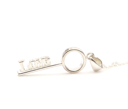 925 sterling silver Key to your Love heart Necklace - Celebrity Style