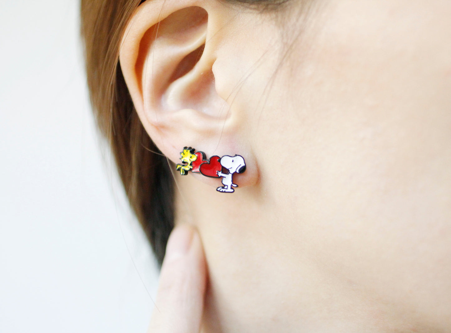 Cute Snoopy and Woodstock Best Friend Unbalance Earrings 3 Type