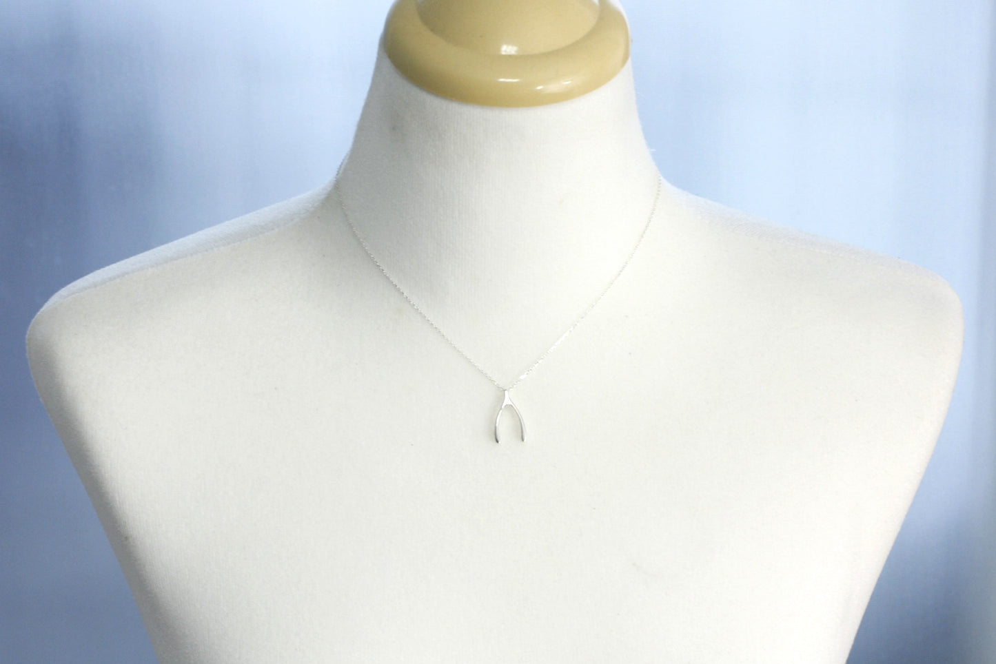 925 Sterling Silver Dainty Lucky Wishbone necklace