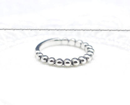 925 Sterling Silver Ball Chain Stacking Ring