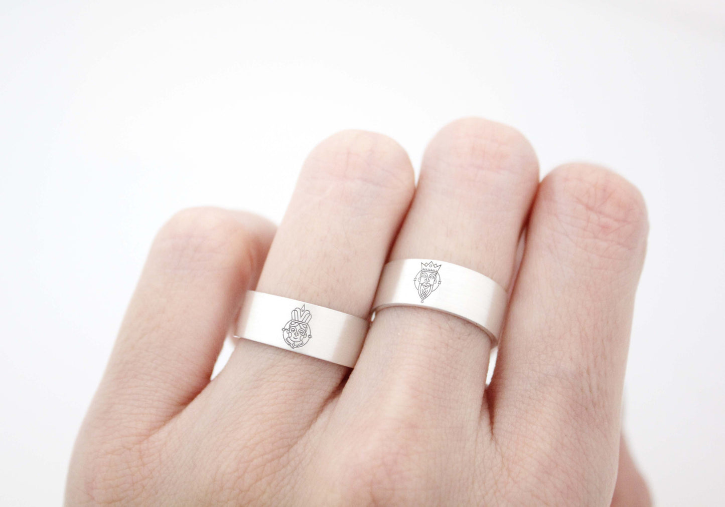 925 sterling silver Queen and King Ring ,Couple Rings,Custom Personalized Initial Ring