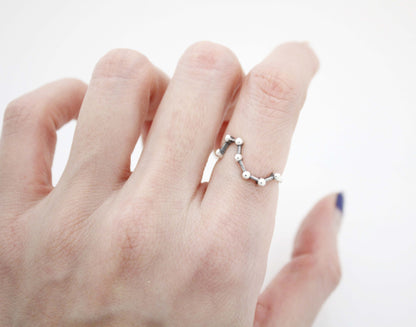 925 Sterling Silver Big Dipper Ring, Star sign Ring