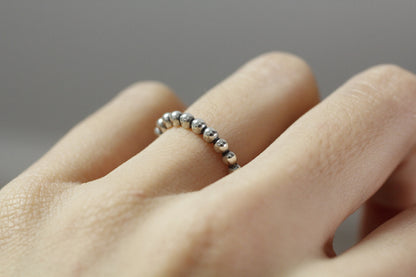 925 Sterling Silver Ball Chain Stacking Ring