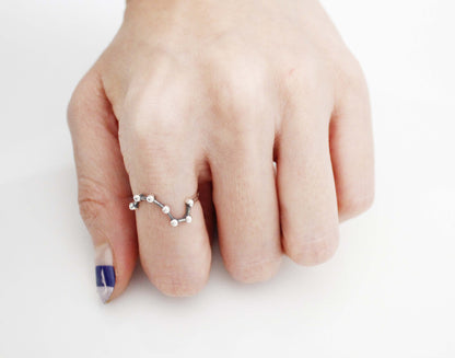 925 Sterling Silver Big Dipper Ring, Star sign Ring