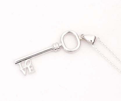 925 sterling silver Key to your Love heart Necklace 2  - Celebrity Style