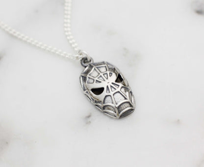 925 sterling silver Spiderman Mask pendant necklace