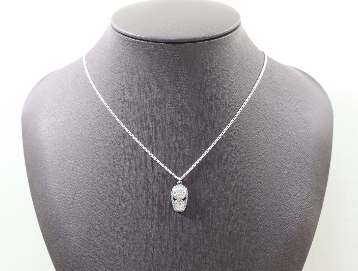 925 sterling silver Spiderman Mask pendant necklace
