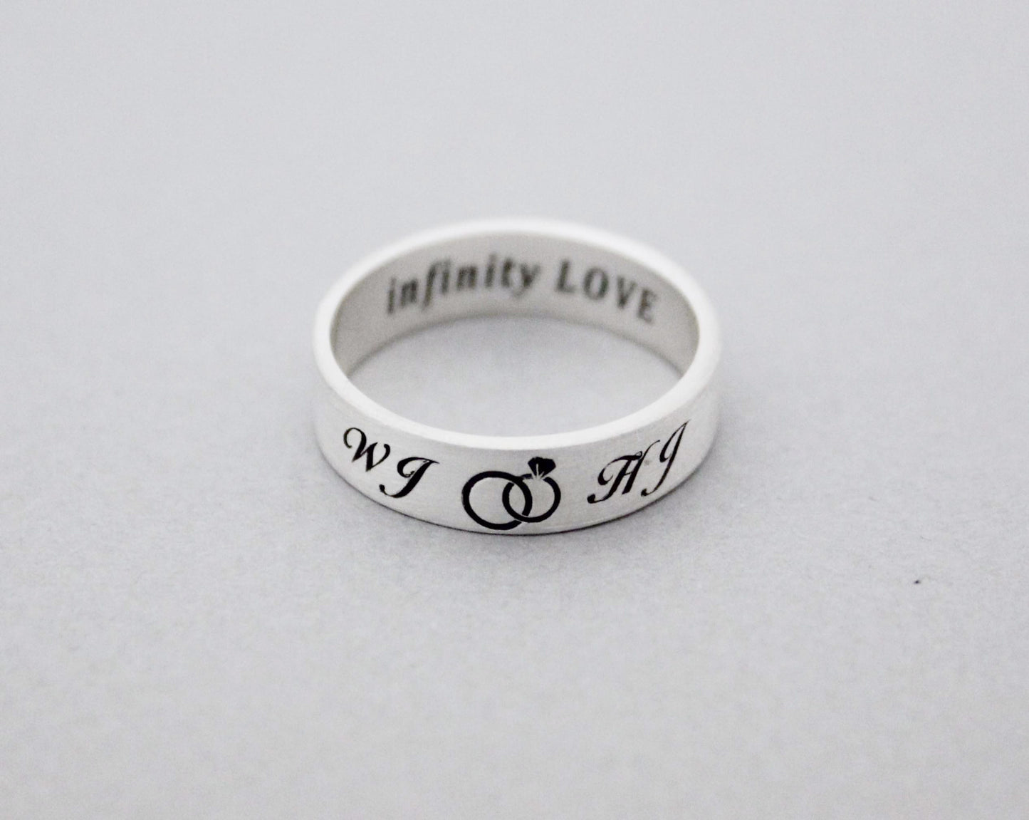 925 sterling silver Infinity and Initials ,Engraved Couples Ring,Engagement ring, Custom Personalized Initial Ring (up to 9 characters), R0997S