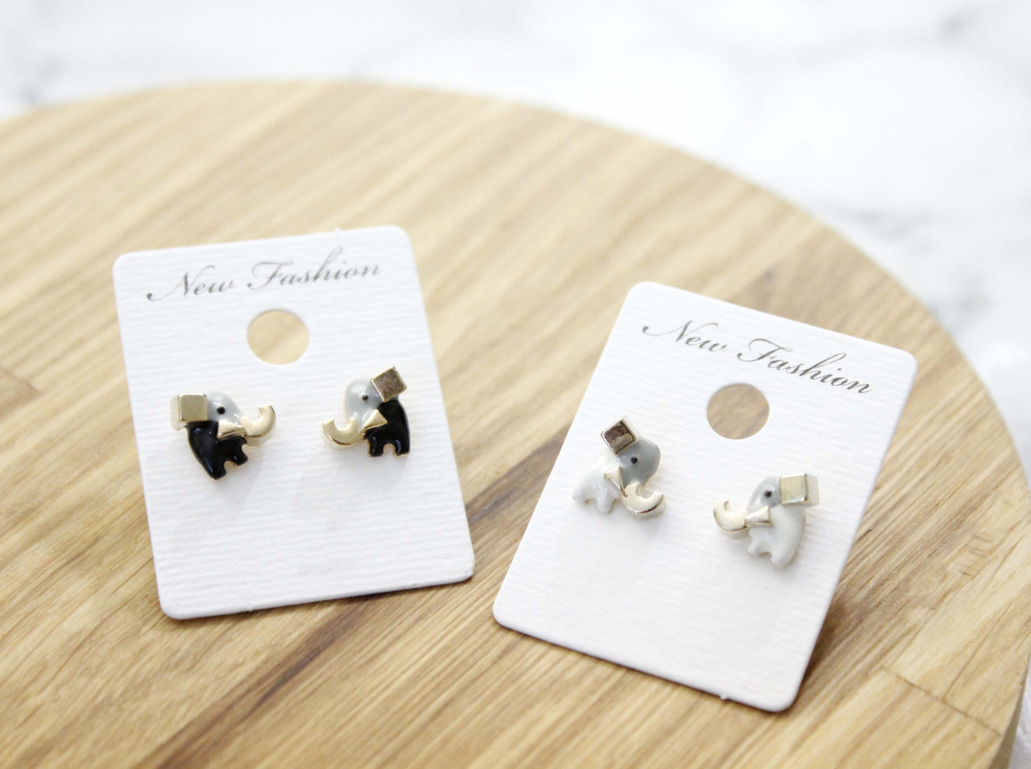 Tiny Cute elephant enamel Stud earrings