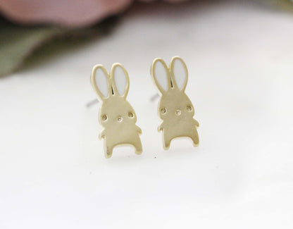 Cute Rabbit stud earrings in 2 colors