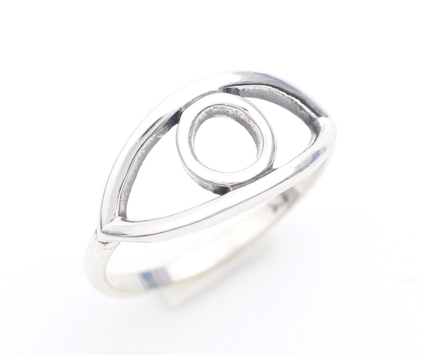 925 Sterling Silver Cut-out EVIL EYE ring