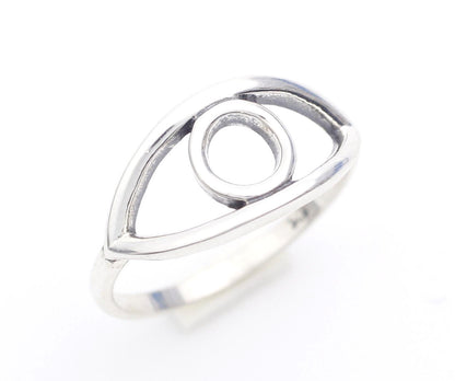 925 Sterling Silver Cut-out EVIL EYE ring